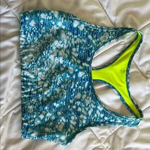 Vibrant Blue and Yellow Sports Bra reversible